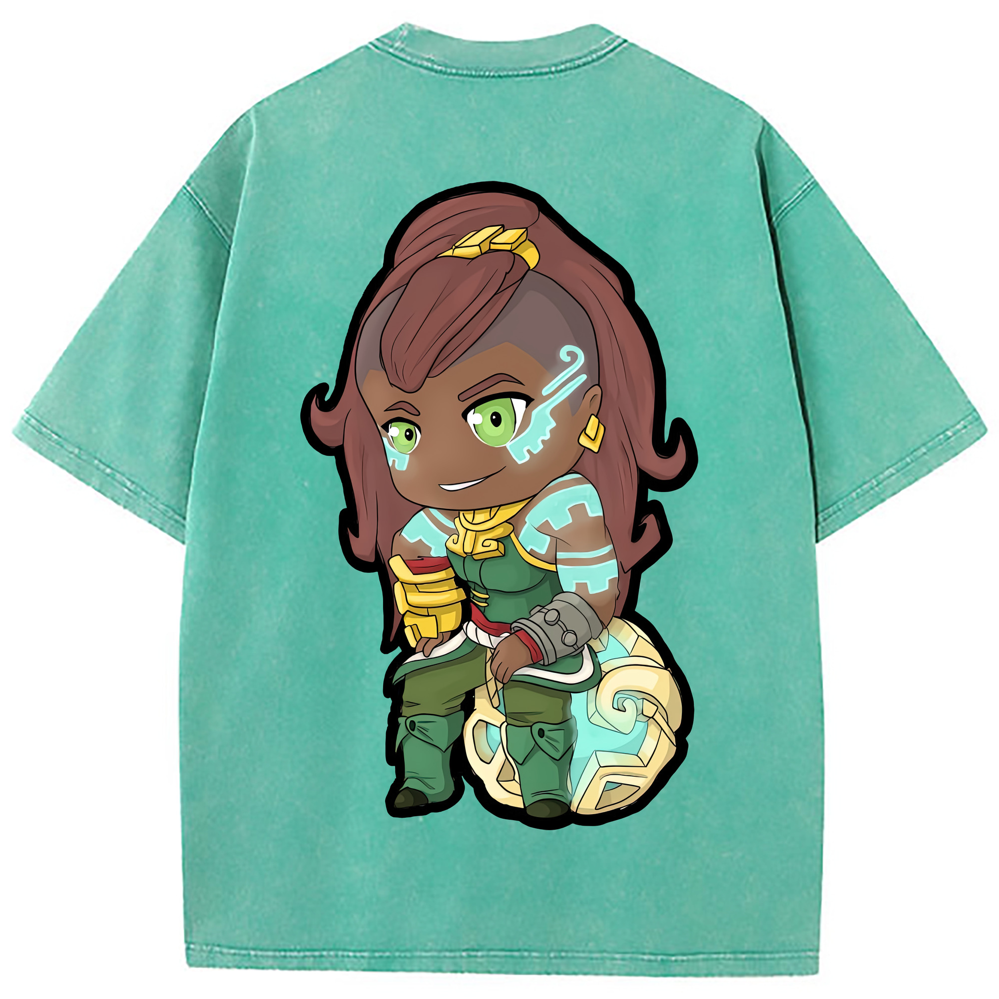 （画像用） リーグ・オブ・レジェンド League of Legends LOL 綿100% ヴィンテージ風 半袖Tシャツ（背面プリント）
